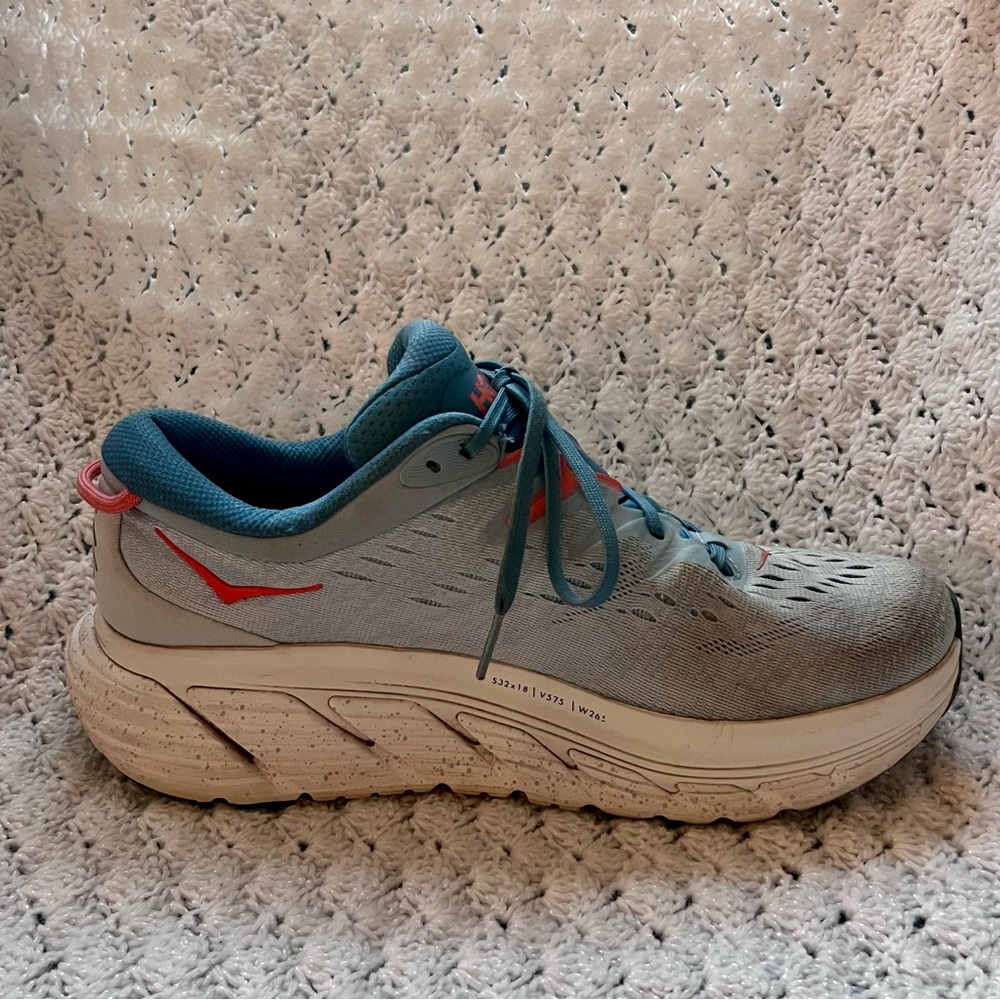 HOKA Gaviota 4 running shoes - blue fog/ plein air women’s wide width size 9.5 - Picture 5 of 16